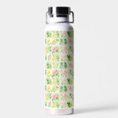 Wasserfarbenes florales Rastermuster Trinkflasche (Rückseite)