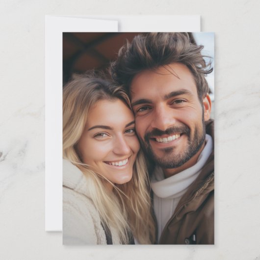 Wasserfarbenes Foto Pine Tree Save the Date (Rückseite)