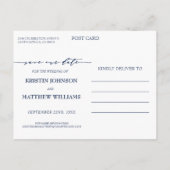 Wasserfarbenes Foto Save the Date Ankündigungspostkarte (Rückseite)