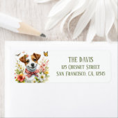 Wasserfarbenes Frühjahrsfeld Blume Jack Russell - (Insitu)