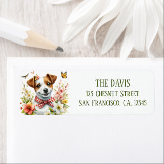 Wasserfarbenes Frühjahrsfeld Blume Jack Russell -