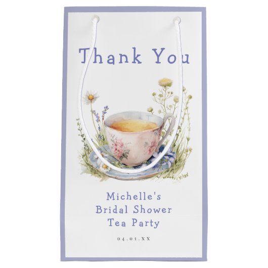 Wasserfarbenes Frühling Brautparty Tee Party Kleine Geschenktüte (Vorderseite)