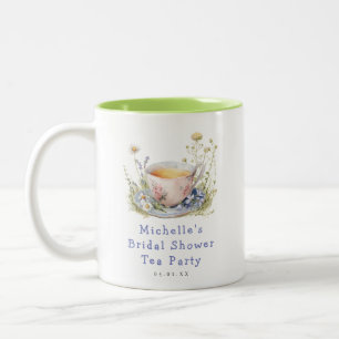 Wasserfarbenes Frühlings-Brautabschiedstee-Fest Zweifarbige Tasse
