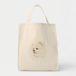 Wasserfarbenes Gemälde eines Pomeranian-Hundes Cut Tragetasche