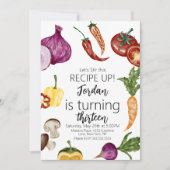 Wasserfarbenes Gemüse Kochen Restaurant Einladung (Vorderseite)