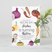 Wasserfarbenes Gemüse Kochen Restaurant Einladung (Stehend Vorderseite)