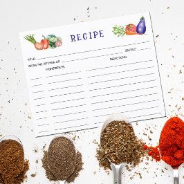 Wasserfarbenes Gemüse, Kochkarte