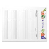 Wasserfarbenes Gemüse, Kochrezepte Notizblock (Vorderseite)