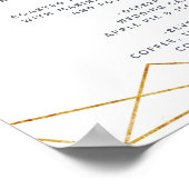 Wasserfarbenes geometrisches Hochzeitmenü Poster (Ecke)