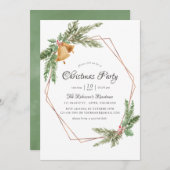 Wasserfarbenes geometrisches WeihnachtsParty Einladung (Vorne/Hinten)