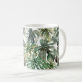 Wasserfarbenes großes nahtloses Muster mit tropisc Kaffeetasse (VorderseiteRechts)