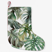 Wasserfarbenes großes nahtloses Muster mit tropisc Kleiner Weihnachtsstrumpf (Vorderseite)