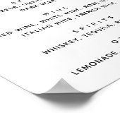 Wasserfarbenes Grün botanische Hochzeitsgetränke B Poster (Ecke)