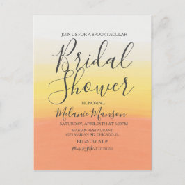 Wasserfarbenes Halloween-Brautparty Postkarte