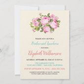 Wasserfarbenes handGezeichnet Floral Bouquet Braut Einladung (Rückseite)