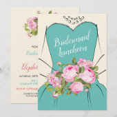 Wasserfarbenes handGezeichnet Floral Bouquet Braut Einladung (Vorne/Hinten)