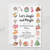 Wasserfarbenes, handgezeichnetes Weihnachtsgebäck Einladung (Vorderseite)