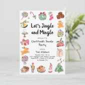 Wasserfarbenes, handgezeichnetes Weihnachtsgebäck Einladung (Stehend Vorderseite)