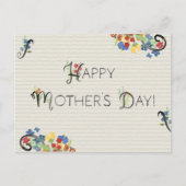 Wasserfarbenes „Happy Mother’s Day“ mit Flourishes Postkarte (Vorderseite)