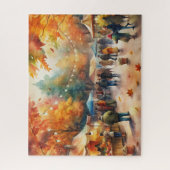 Wasserfarbenes Herbstfest, lebhafter Fall Puzzle (Vertikal)