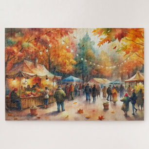 Wasserfarbenes Herbstfest, lebhafter Fall Puzzle