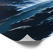 Wasserfarbenes Herbstwasserfallgemälde Poster (Ecke)