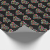 Wasserfarbenes Herz am Schwarzen Meer Geschenkpapier (Ecke)