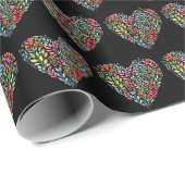 Wasserfarbenes Herz am Schwarzen Meer Geschenkpapier (Rolleneckpunkt)