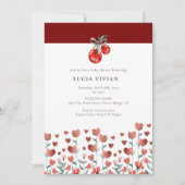 Wasserfarbenes Herz Blumenkrebs Einladung (Vorderseite)