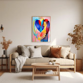 Wasserfarbenes Herz der Liebe Kunst, Dichtung und  Poster