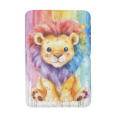 Wasserfarbenes Herz Form farbenfrohe Löwe Badematte (Vorderseite Vertikal)