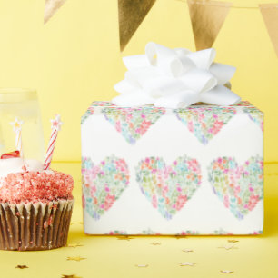 Wasserfarbenes Herz Geschenkpapier