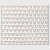 Wasserfarbenes Herz Geschenkpapier (Flach)