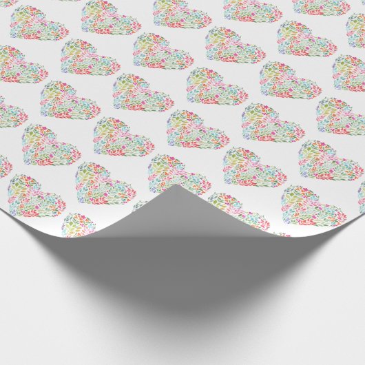 Wasserfarbenes Herz Geschenkpapier (Ecke)