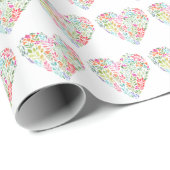 Wasserfarbenes Herz Geschenkpapier (Rolleneckpunkt)