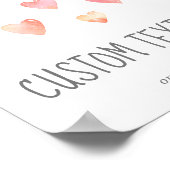 Wasserfarbenes Herz Girl Babydusche Eigenes Textze Poster (Ecke)