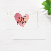 Wasserfarbenes Herz Gold Sprinkles Geschenkkarte (Schreibtisch)