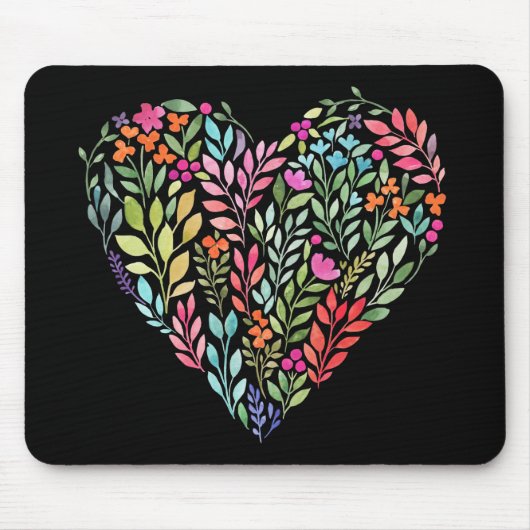 Wasserfarbenes Herz Mousepad (Vorne)