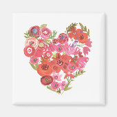 Wasserfarbenes Herz | Valentine Chic II Magnet (Vorne)