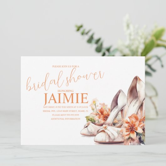 Wasserfarbenes Hochzeitsferkel Brautparty Einladung (Stehend Vorderseite)