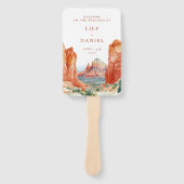 Wasserfarbenes Hochzeitsprogramm Wüstenberg Fächer (Vorderseite)