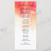 Wasserfarbenes Hochzeitsprogramm. Zeremonie Programm (Rückseite)