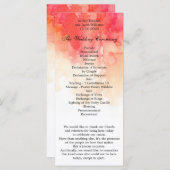 Wasserfarbenes Hochzeitsprogramm. Zeremonie Programm (Vorne/Hinten)