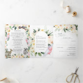 Wasserfarbenes Hochzeitssemble-Wappen | Australisc Dreifach Gefaltete Einladung (Innenseite)