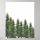 Wasserfarbenes Holz Pine Tree Wand Deco Poster (Vorne)