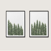 Wasserfarbenes Holz Pine Tree Wand Deco Poster