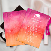 Wasserfarbenes Hot Pink und Orange Abschluss Abend Einladung