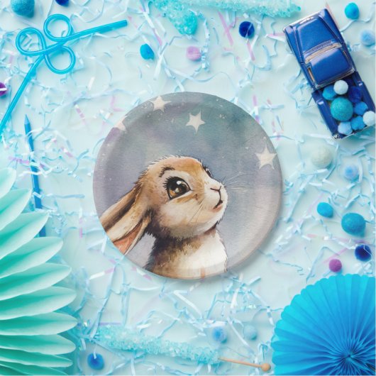 Wasserfarbenes Kaninchen Pappteller (Party)