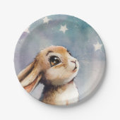 Wasserfarbenes Kaninchen Pappteller (Vorderseite)