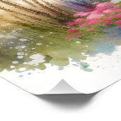 Wasserfarbenes Küstenhaus-Seescene Poster (Ecke)